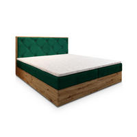 BOXBETT FOSCO 180x200 cm mit Matratze und Topper - Grün - Grün, Holz (180/200cm) - MASSENO