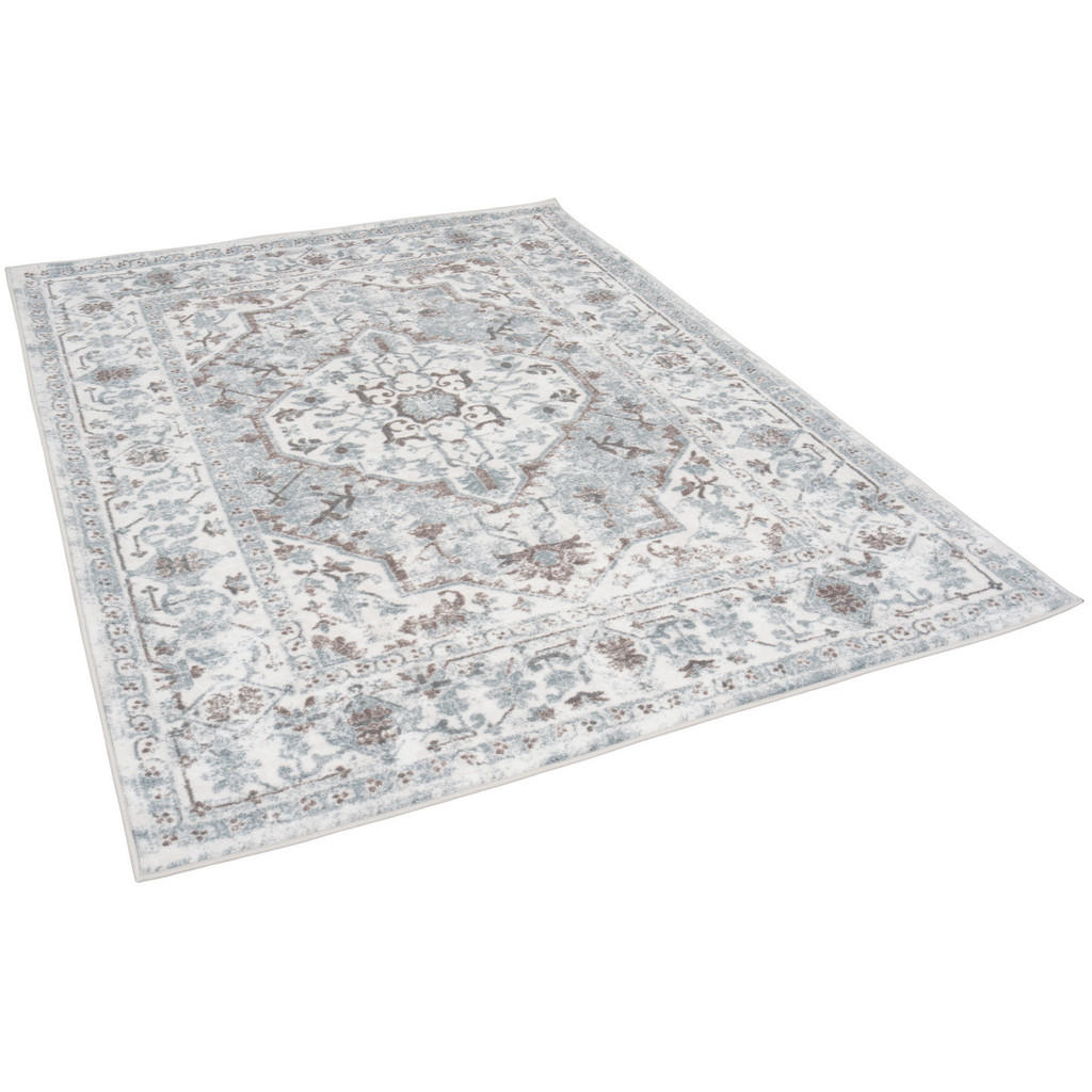 Thumbnail - Pergamon Designer, Blau, Creme, Textil, 200x290 cm, Teppiche & Böden, Teppiche, Vintage-Teppiche