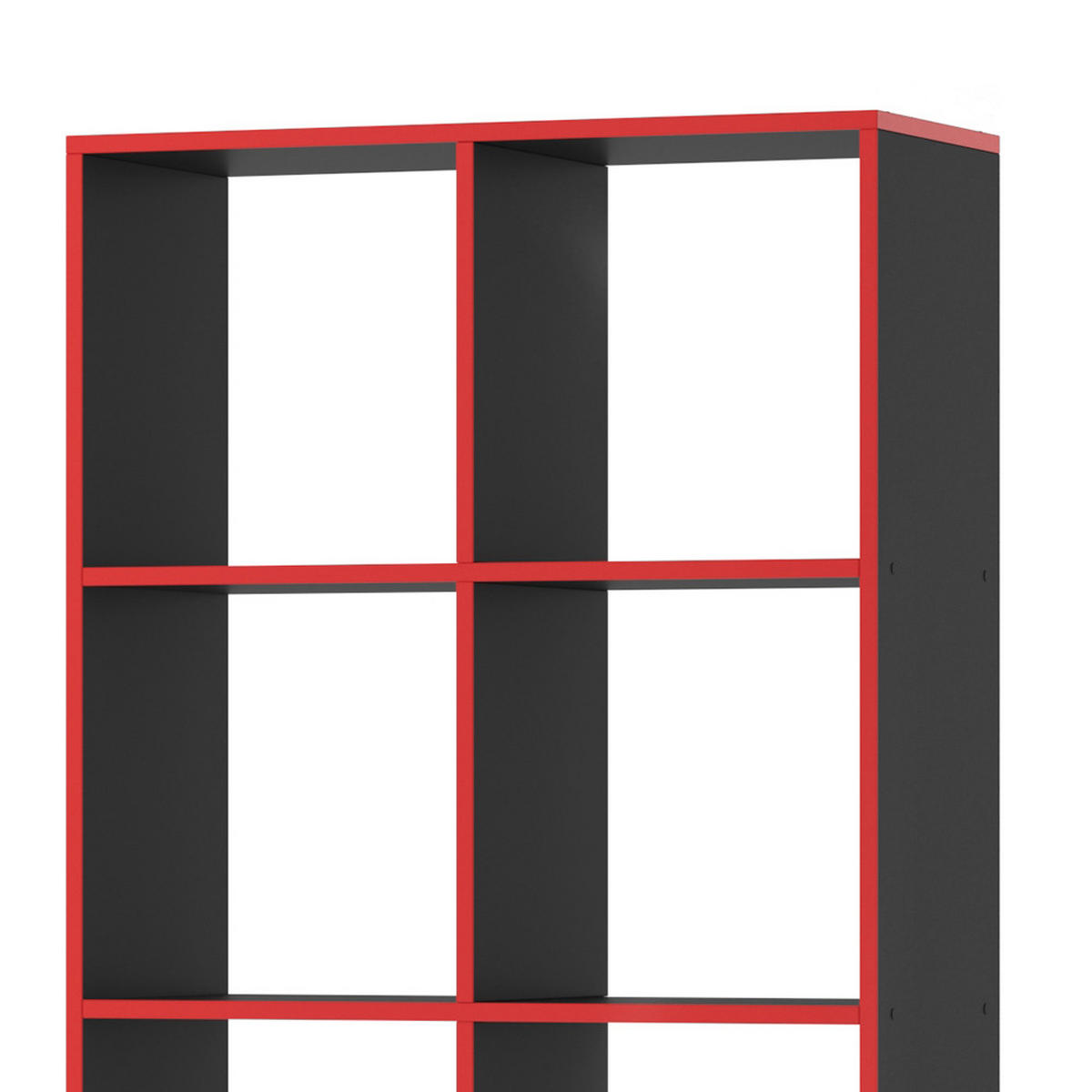 RAUMTEILER Scutum Schwarz/Rot 143 x 72 cm - Rot/Schwarz, Holzwerkstoff (143/72/29cm) - Vicco