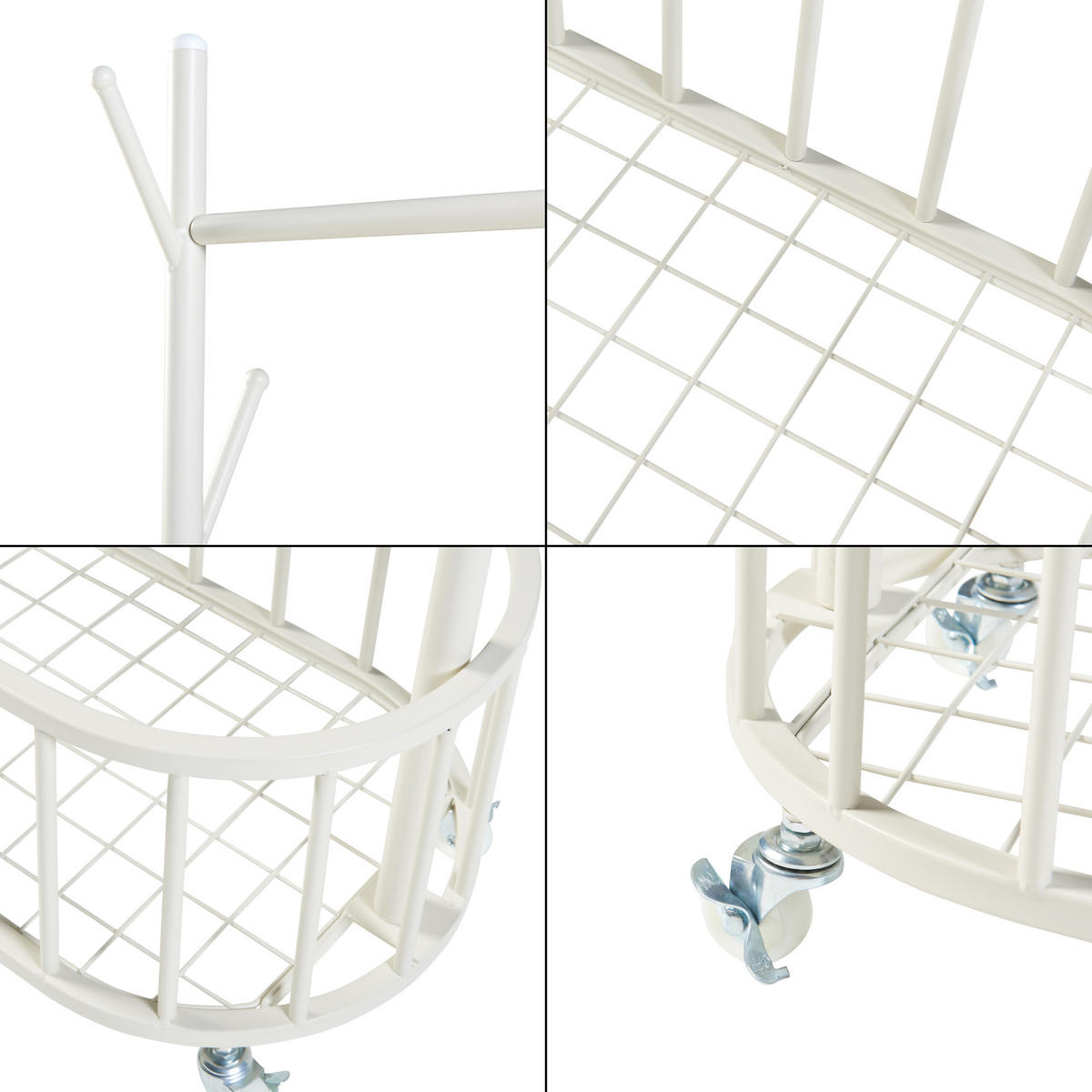 ROLLGARDEROBE Risør - Weiß, Metall (60/175/32cm) - [en.casa]