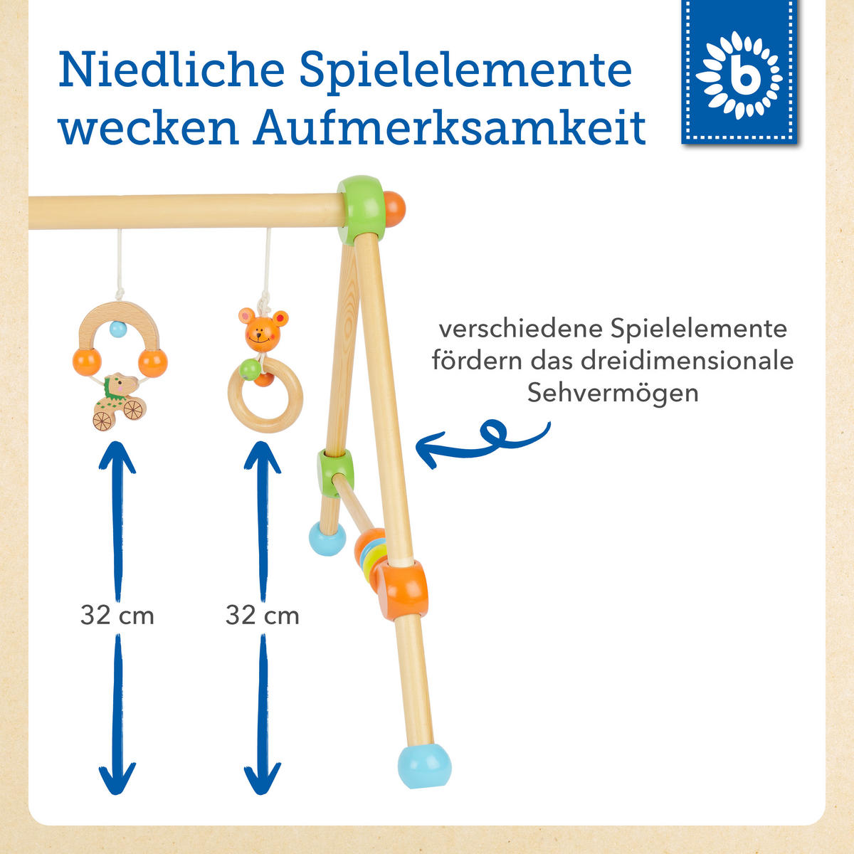 SPIELBOGEN aus Holz - ab Geburt - Orange, Holz (54/54cm) - Bieco Spielwaren