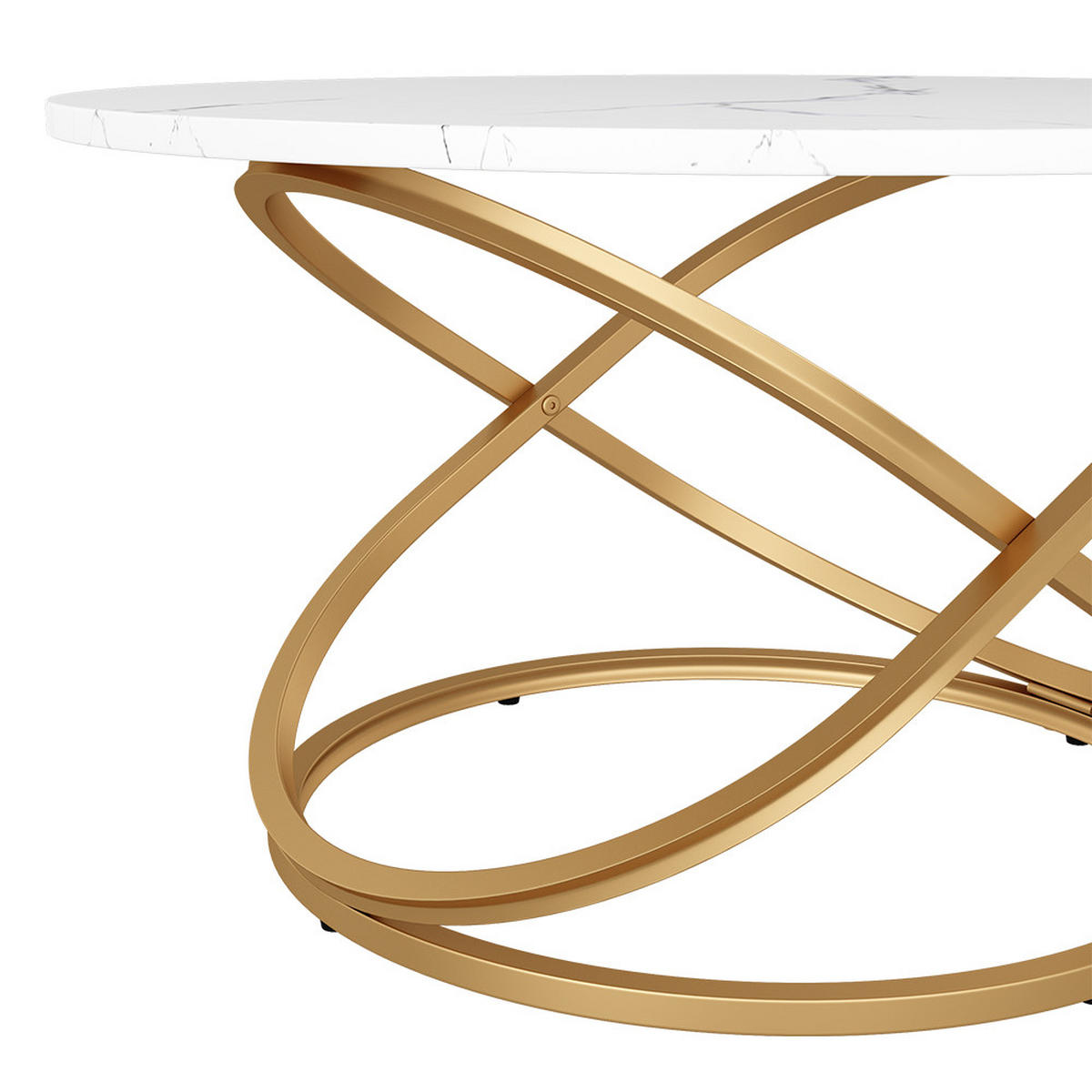 COUCHTISCH Calgary Weiß/Gold 79.5 x 62 cm mit große Arbeitsfläche - Goldfarben/Weiß, Holzwerkstoff (62/79.5/46cm) - Vicco