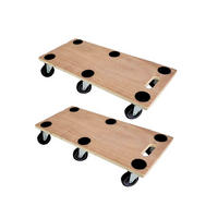 TRANSPORTROLLER 2er-Set Hercules mit 6 Rollen 11x30x68cm Traglast 300kg Sperrholzplatte Braun - Braun, Holzwerkstoff (68/30/11.5cm) - PROREGAL