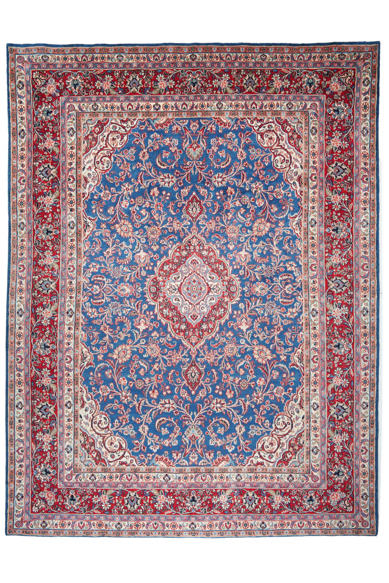 TEPPICH Ekbatan Blau 363/274 cm Schurwolle - Blau, Textil (274/363cm) - Looma