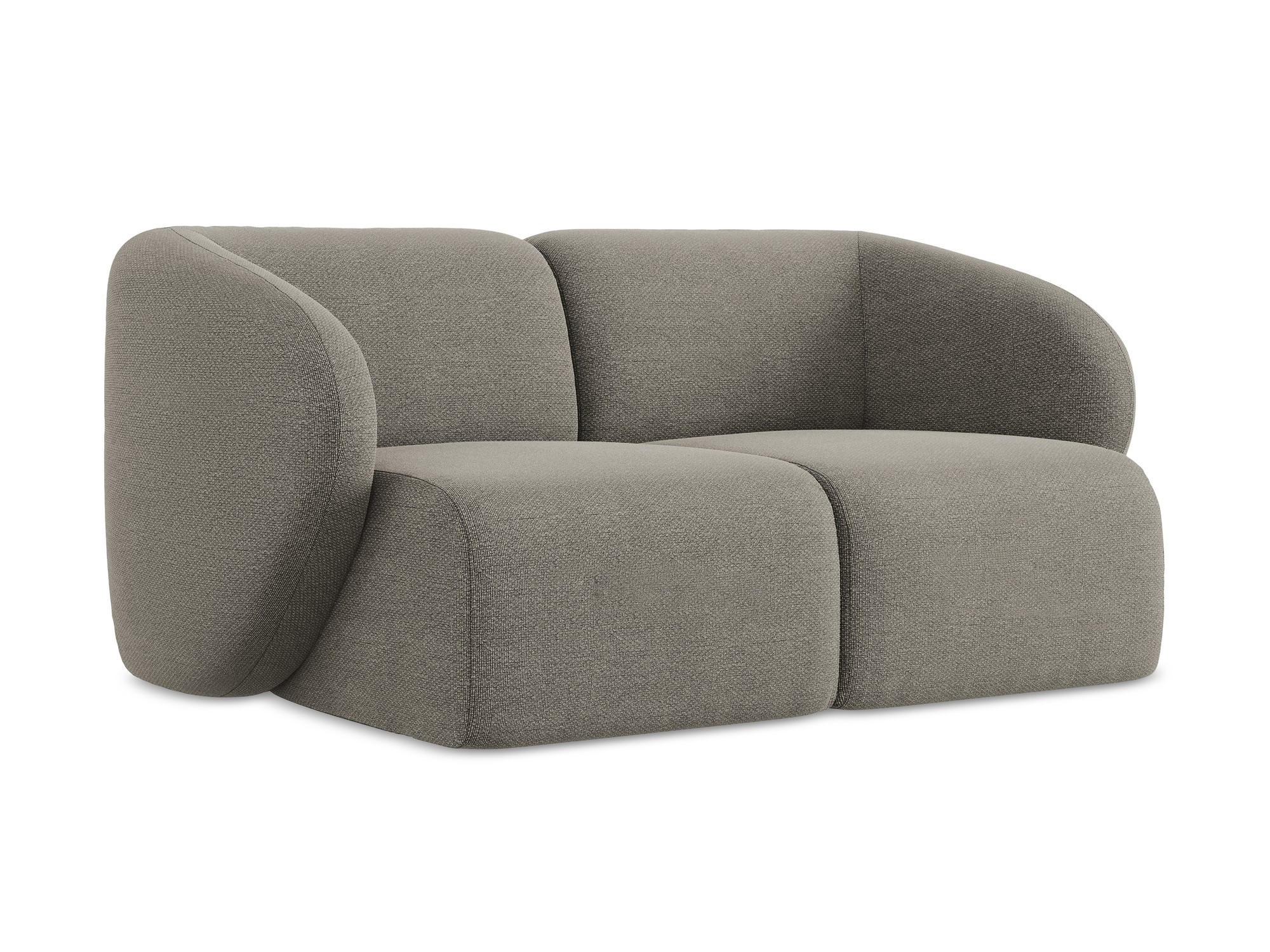 2-SITZER-SOFA Bouclé Stoff Grau - Schwarz/Grau, Holzwerkstoff/Kunststoff (174/75/94cm) - Makamii