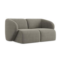 2-SITZER-SOFA Bouclé Stoff Grau - Schwarz/Grau, Holzwerkstoff/Kunststoff (174/75/94cm) - Makamii