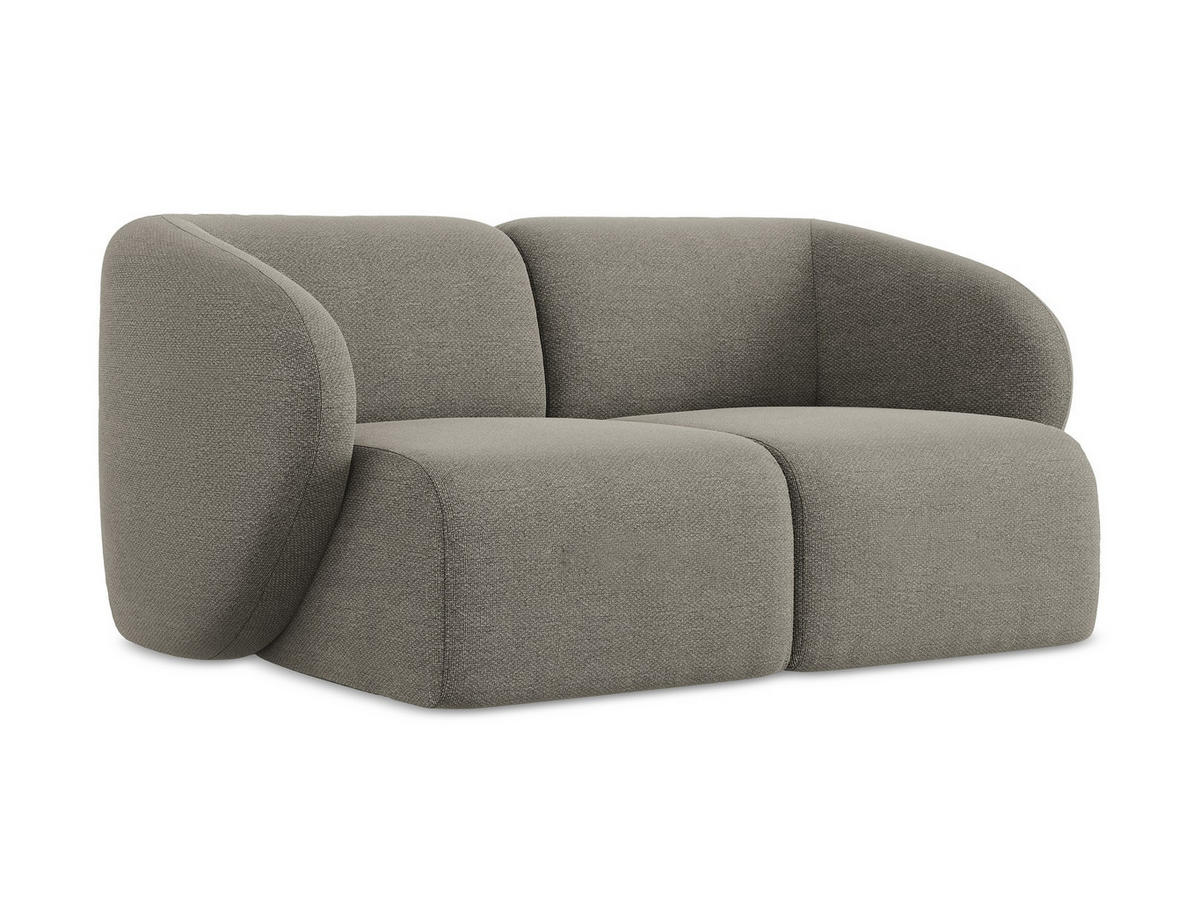 2-SITZER-SOFA Bouclé Stoff Grau - Schwarz/Grau, Holzwerkstoff/Kunststoff (174/75/94cm) - Makamii