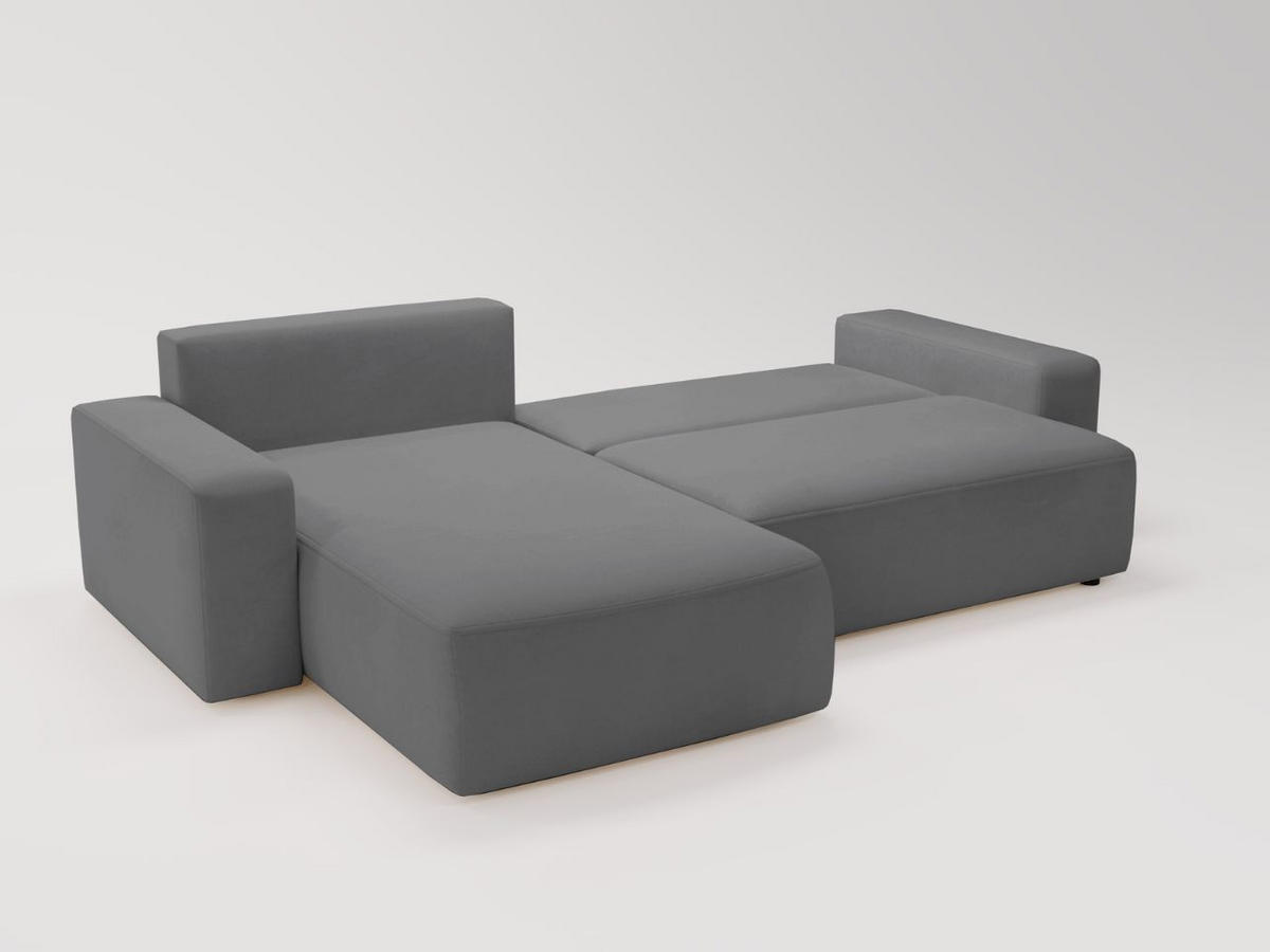 ECKSOFA Tazones Dunkelgrau Links - Dunkelgrau, Holz/Kunststoff (250/165cm) - Graingold