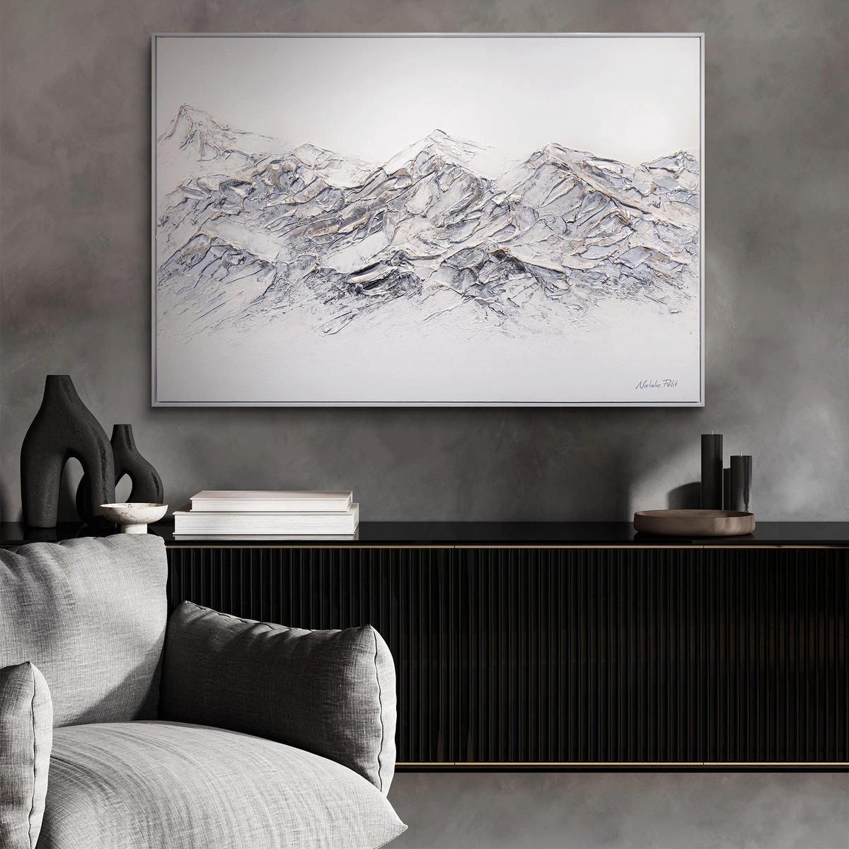 GEMÄLDE Himmlische Schönheit Schattenfugenrahmen Weiß 140x100 cm - Weiß, Holz (140/100cm) - YS-art gallery
