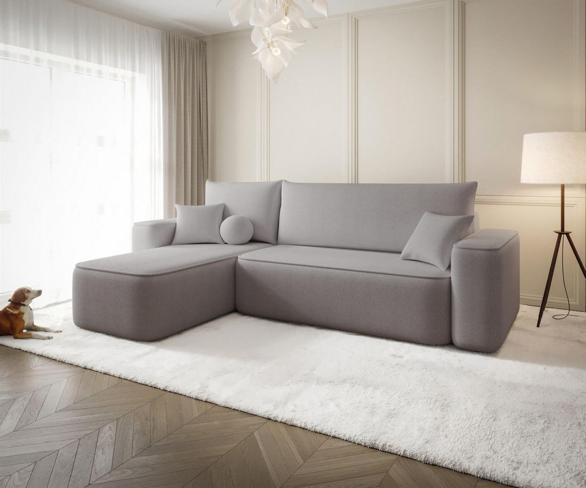 ECKSOFA Agepo In Curio - Grau, Holzwerkstoff/Textil (250/150cm) - Fun Möbel