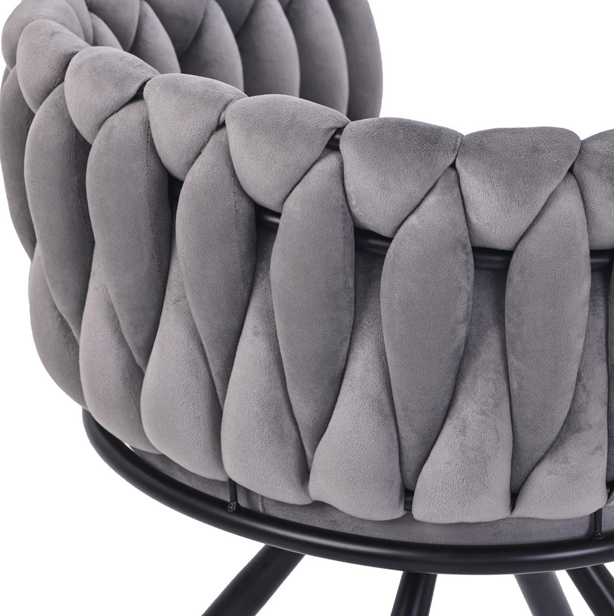 ESSZIMMERSTUHL mit Drehfunktion 2er-Set Samt Grau - Grau, Metall (54/72/59cm) - Meubliv