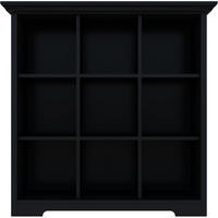 BÜCHERREGAL mit Sockel 9 Fächer Schwarz 99 x 98 cm - Schwarz, Holzwerkstoff (98/99/34cm)