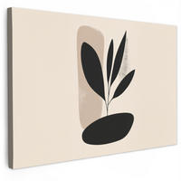 LEINWANDBILD Pflanze - Beige - Japanisch Groß 140x90 cm - Schwarz, Textil (140/90cm) - MuchoWow