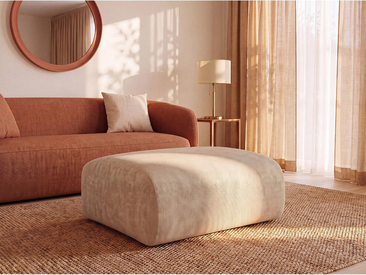 SITZHOCKER - 1 Person - stoff - beige Pogni - Beige, Kunststoff/Textil (75/45/75cm) - Vente-Unique