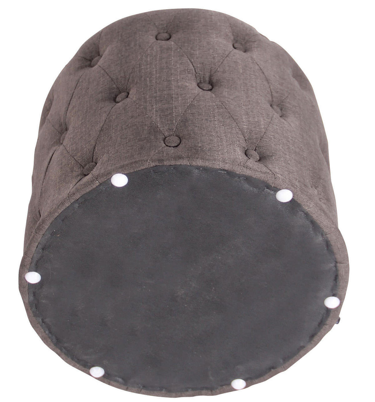 HOCKER Stoff dunkelgrau - Eukalyptusholzfarben/Dunkelgrau, Holz/Textil (45/42/45cm) - CLP