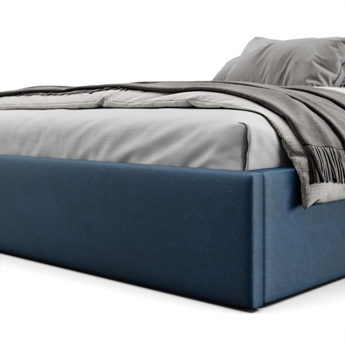 POLSTERBETT 140x200cm Bett mit Stauraum Lattenrost Dunkelblau - Dunkelblau, Holz/Holzwerkstoff (140/200cm) - Muralo