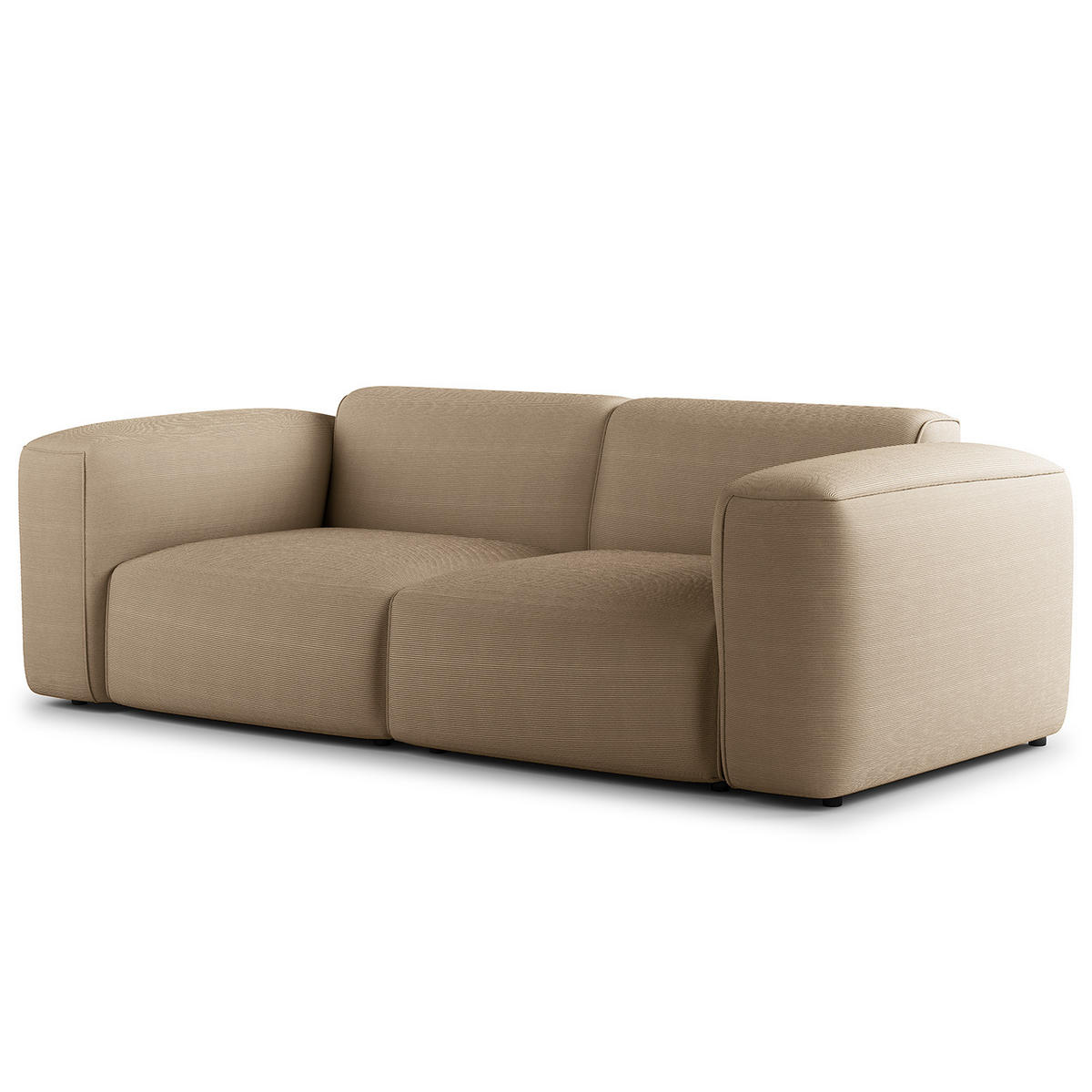 2-SITZER SOFA - Taupe/Schwarz, Textil (220/71/102cm) - home24