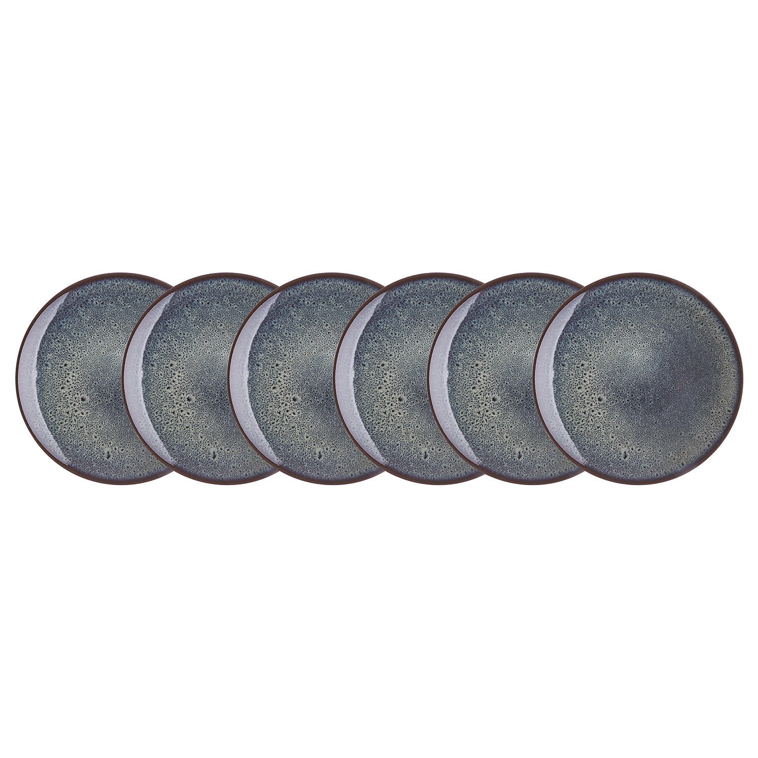 TELLER (6er Set) Cosmos - Blau, Keramik (22/22/3.4cm) - Butlers