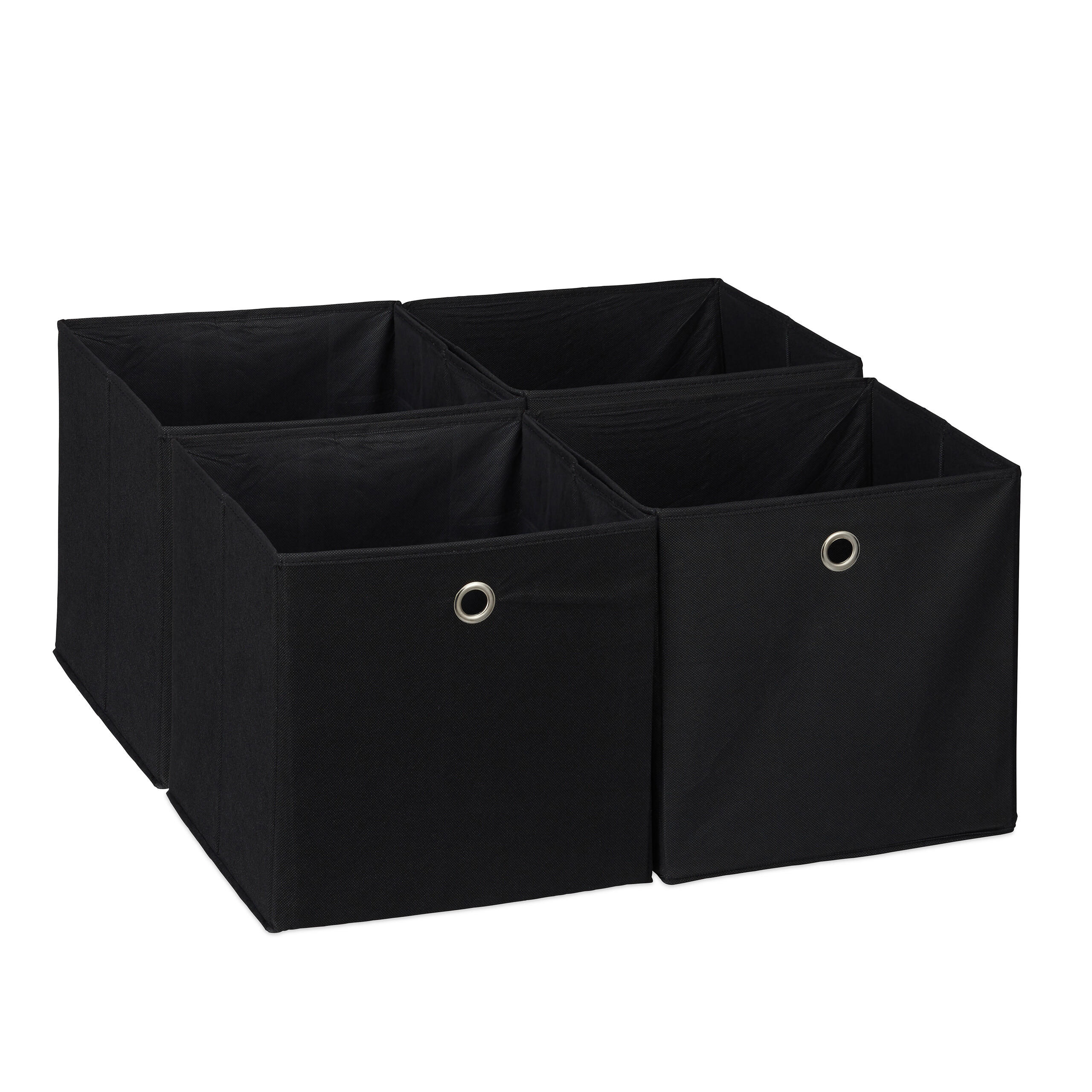 4XAUFBEWAHRUNGSBOX - Schwarz, Wellpappe/Textil (30/30/30cm) - Relaxdays