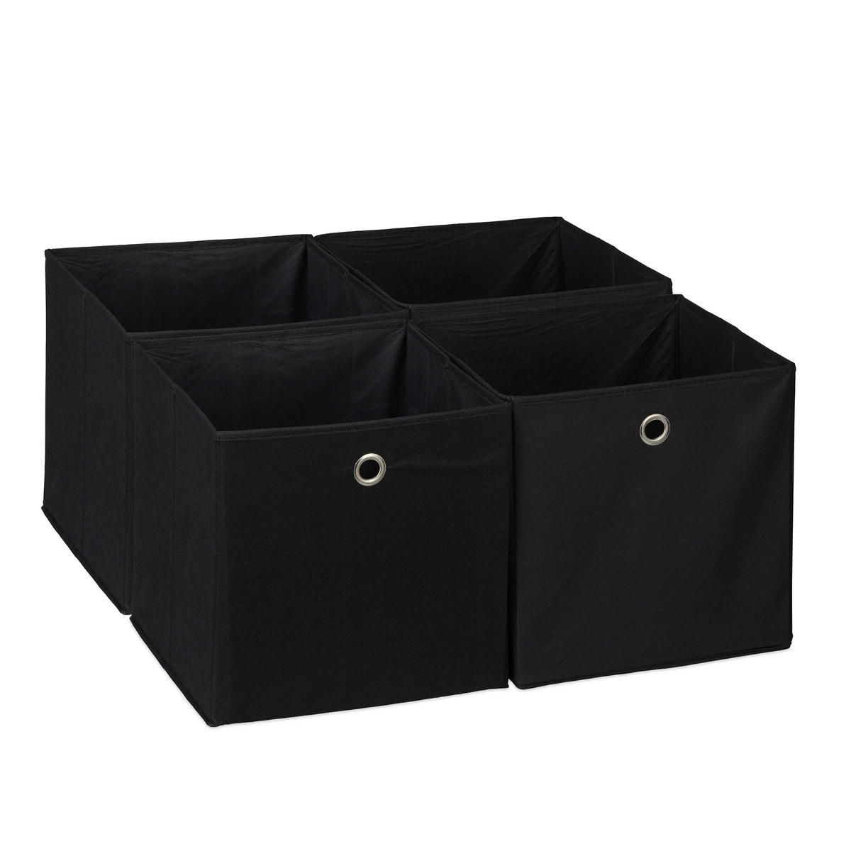 4XAUFBEWAHRUNGSBOX - Schwarz, Wellpappe/Textil (30/30/30cm) - Relaxdays