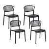 GARTENSTÜHLE 4er-Set Kunststoff schwarz Gela - Schwarz, Kunststoff (45/78/50cm) - Beliani