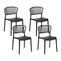 GARTENSTÜHLE 4er-Set Kunststoff schwarz Gela - Schwarz, Kunststoff (45/78/50cm) - Beliani