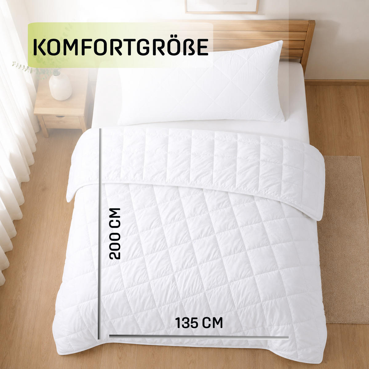 STEPPBETT 4 Jahreszeiten 135x200cm - Weiß, Textil (135/200cm)