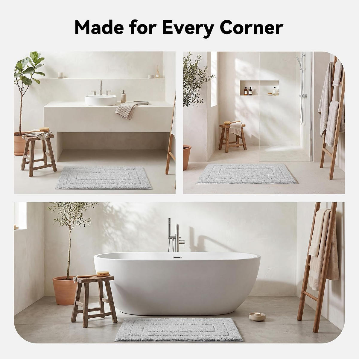 BADEMATTE - 40*60cm - Grau - Grau, Textil (40/60cm)