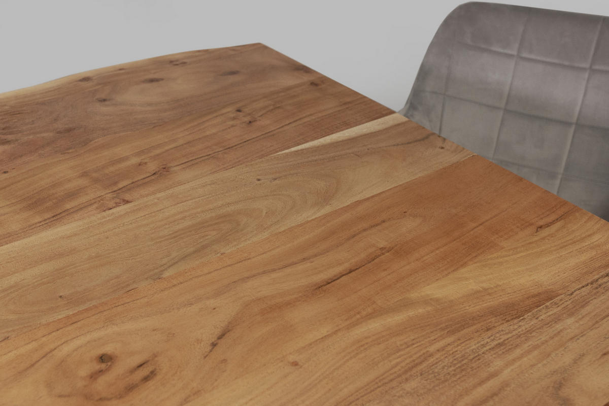 ESSTISCH CALI - Beige/Silberfarben, Holz/Metall (100/200/77cm) - SAM