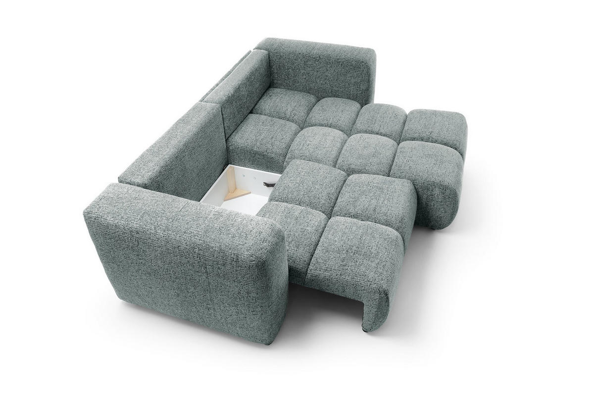 ECKSOFA ARTE 01 Grau Chenille mit Schlaffunktion - Grau, Holz (245/177cm) - MASSENO