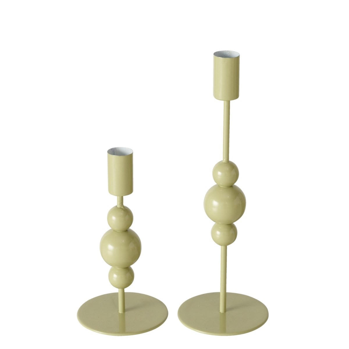 KERZENSTÄNDER 2er-Set Akesha - Grün, Metall (9/26/9cm) - Boltze Home