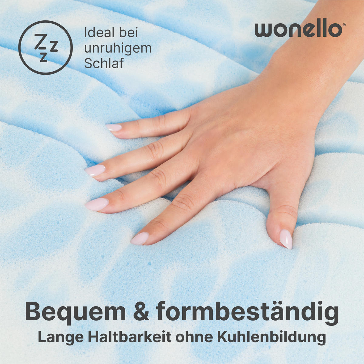 TOPPER 180/200 cm DreamWave 7-Zonen - Weiß, Textil (180/200cm) - wonello