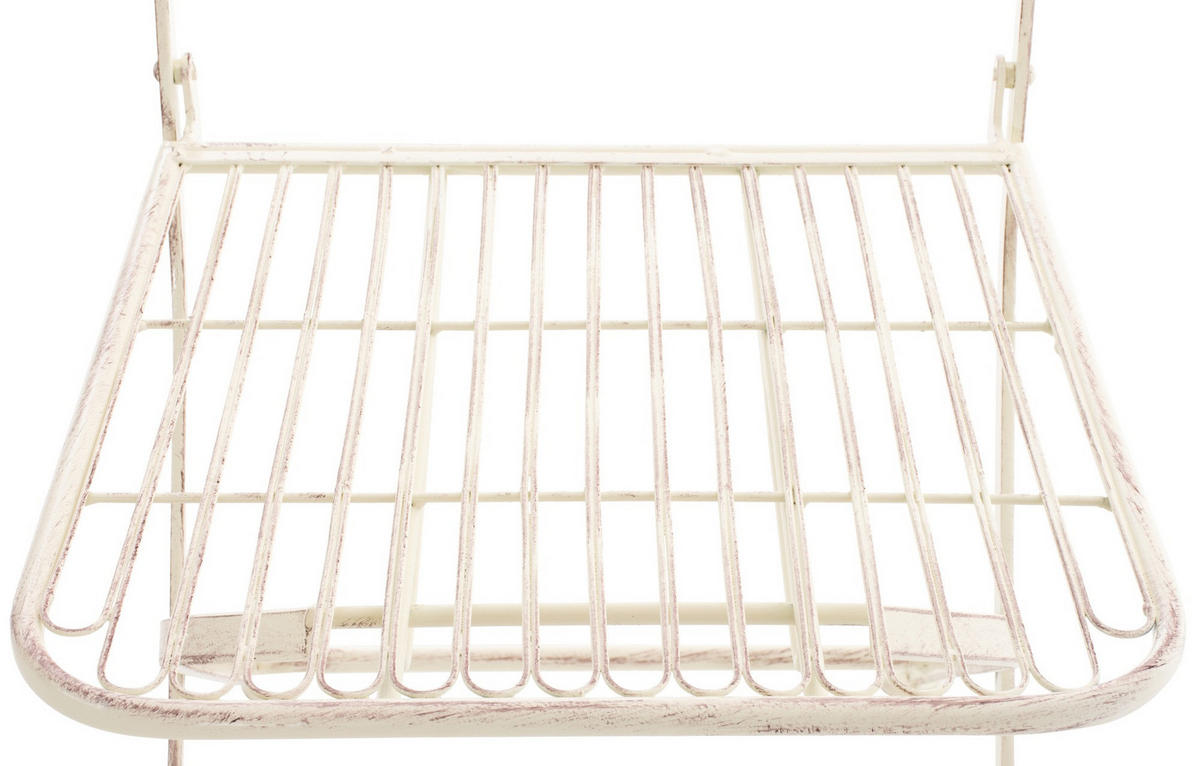 GARTENKLAPPSTUHL Metall Antik-Creme - Creme, Metall (42/94/40cm) - CLP