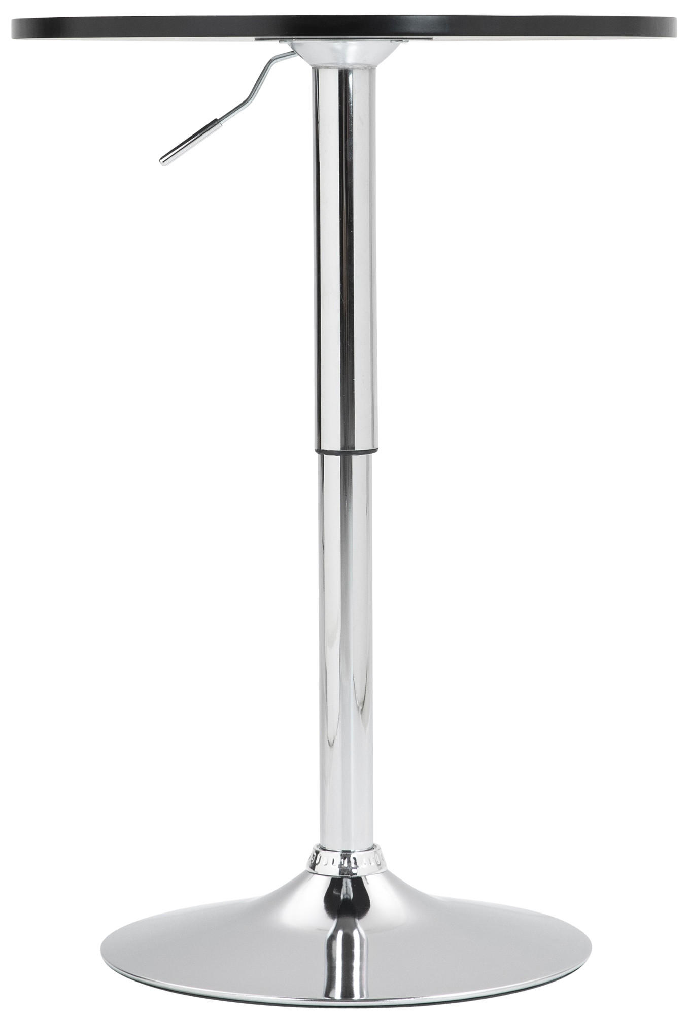 STEHTISCH rund 60 cm Holz schwarz - Chromfarben/Schwarz, Holz/Metall (60/60/85cm) - CLP