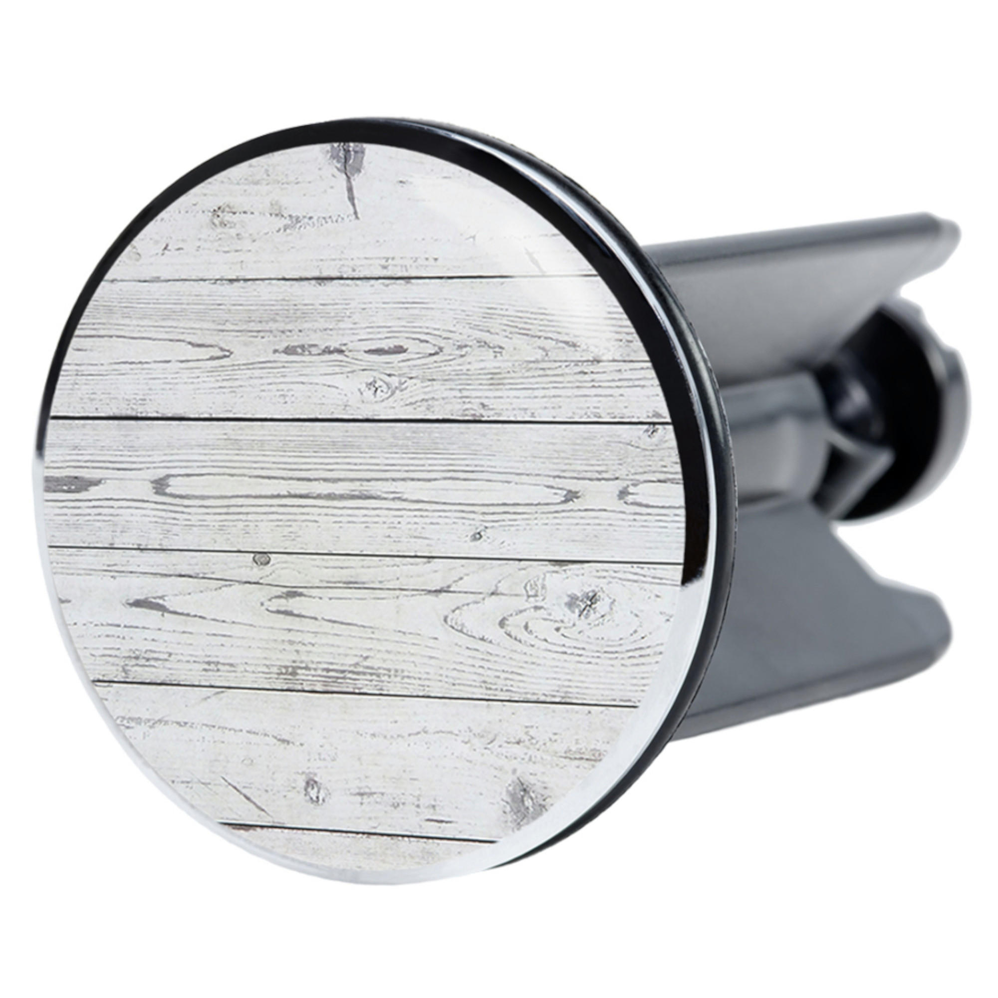 WASCHBECKENSTÖPSEL Timber - Grau, Kunststoff/Metall (4/7/7cm) - Sanilo