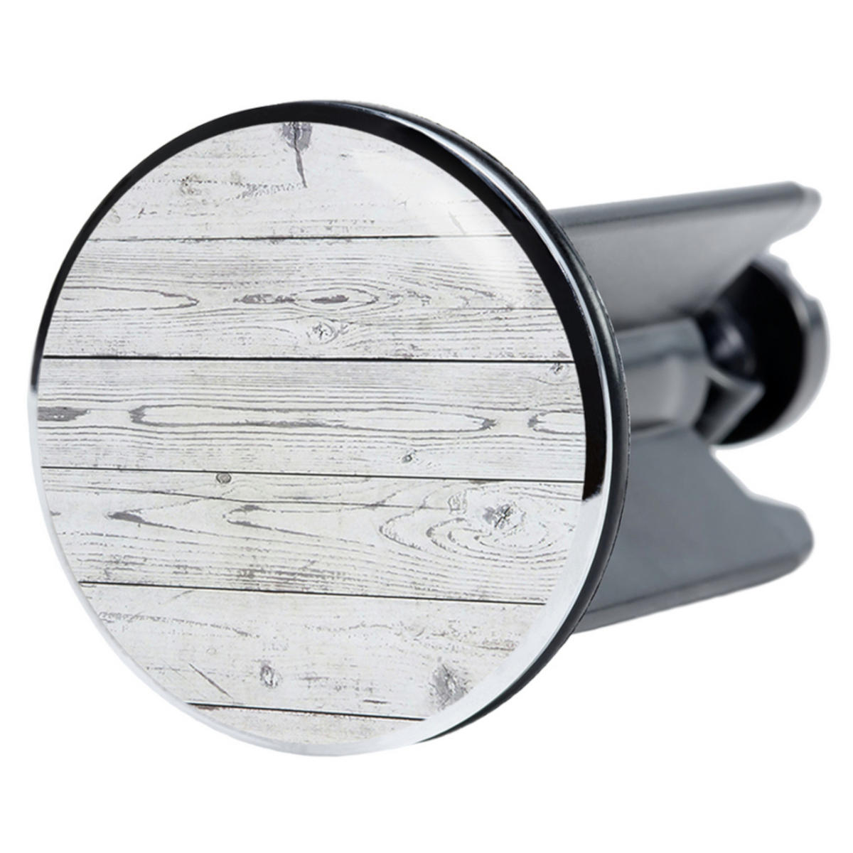 WASCHBECKENSTÖPSEL Timber - Grau, Kunststoff/Metall (4/7/7cm) - Sanilo