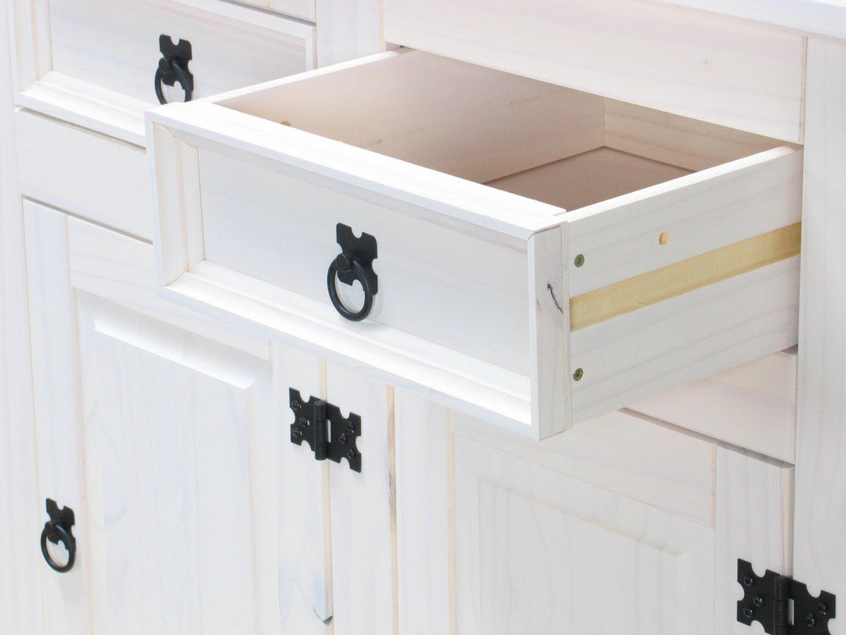 SIDEBOARD weiß - Weiß, Holz/Textil (132/84/44cm) - ebuy24