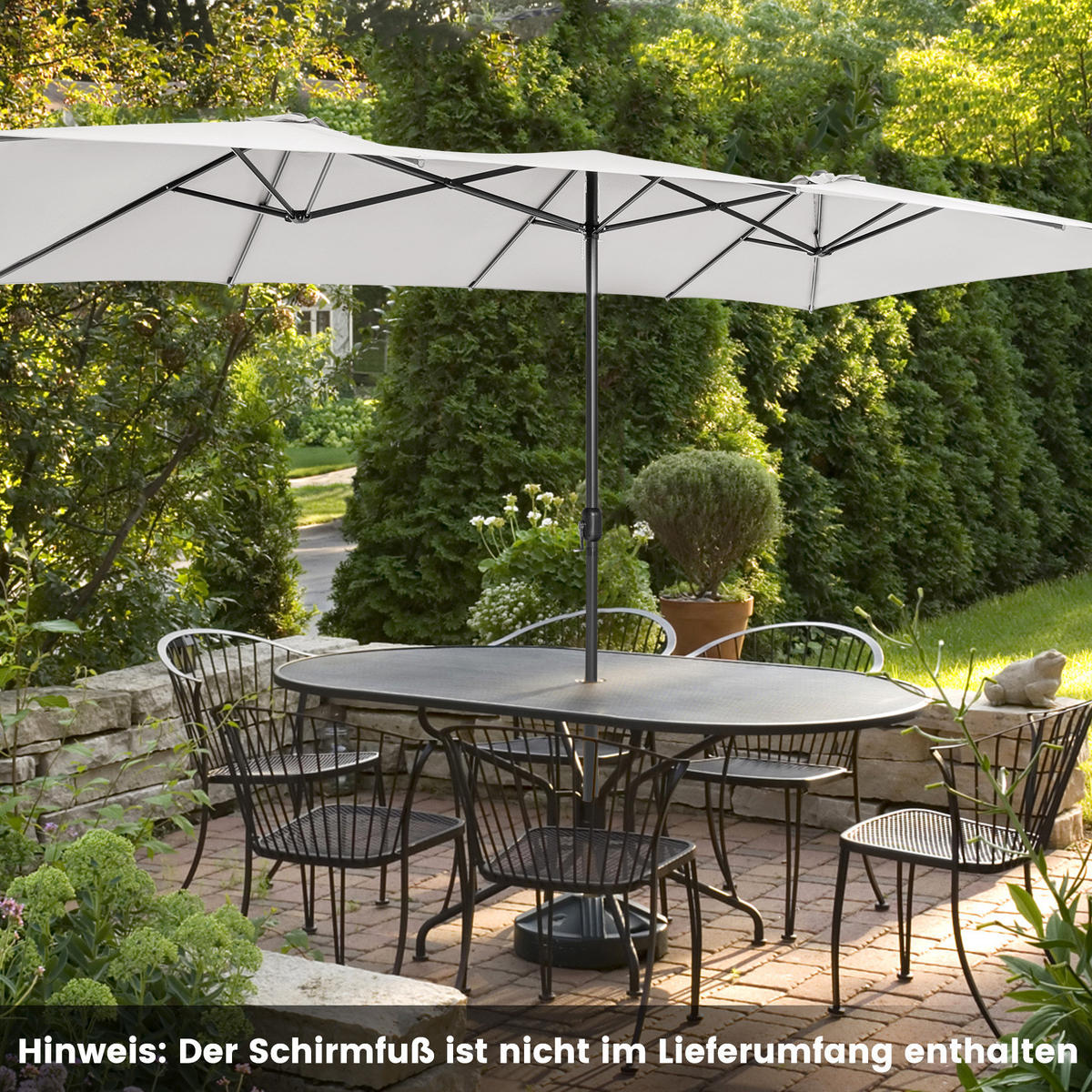 TERRASSENSCHIRM Beige - Beige, Kunststoff (265/426cm) - COSTWAY