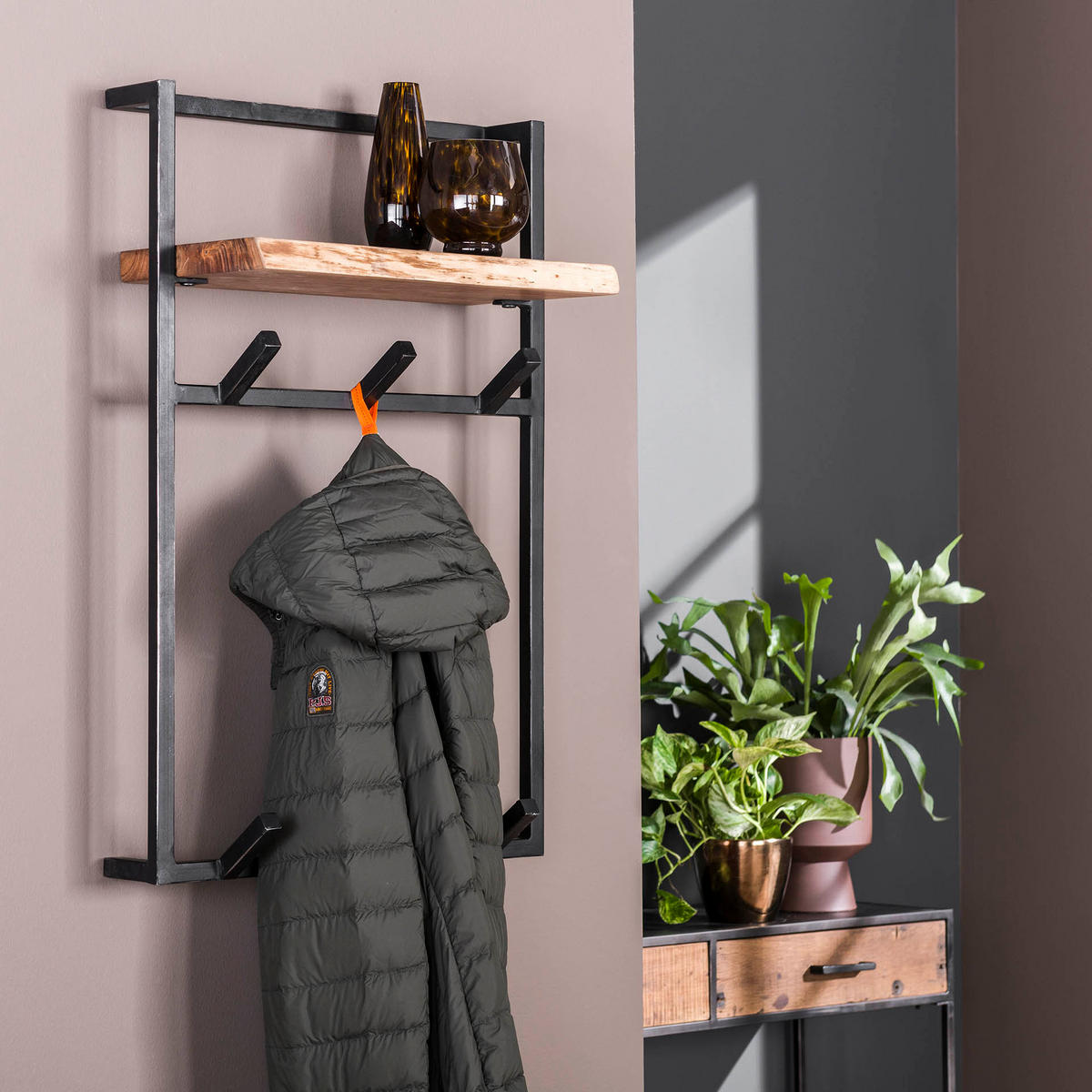 WANDGARDEROBE Air Solid Braun 80/51/30 cm - Braun, Holz (51/30/80cm) - Hoyz Collection