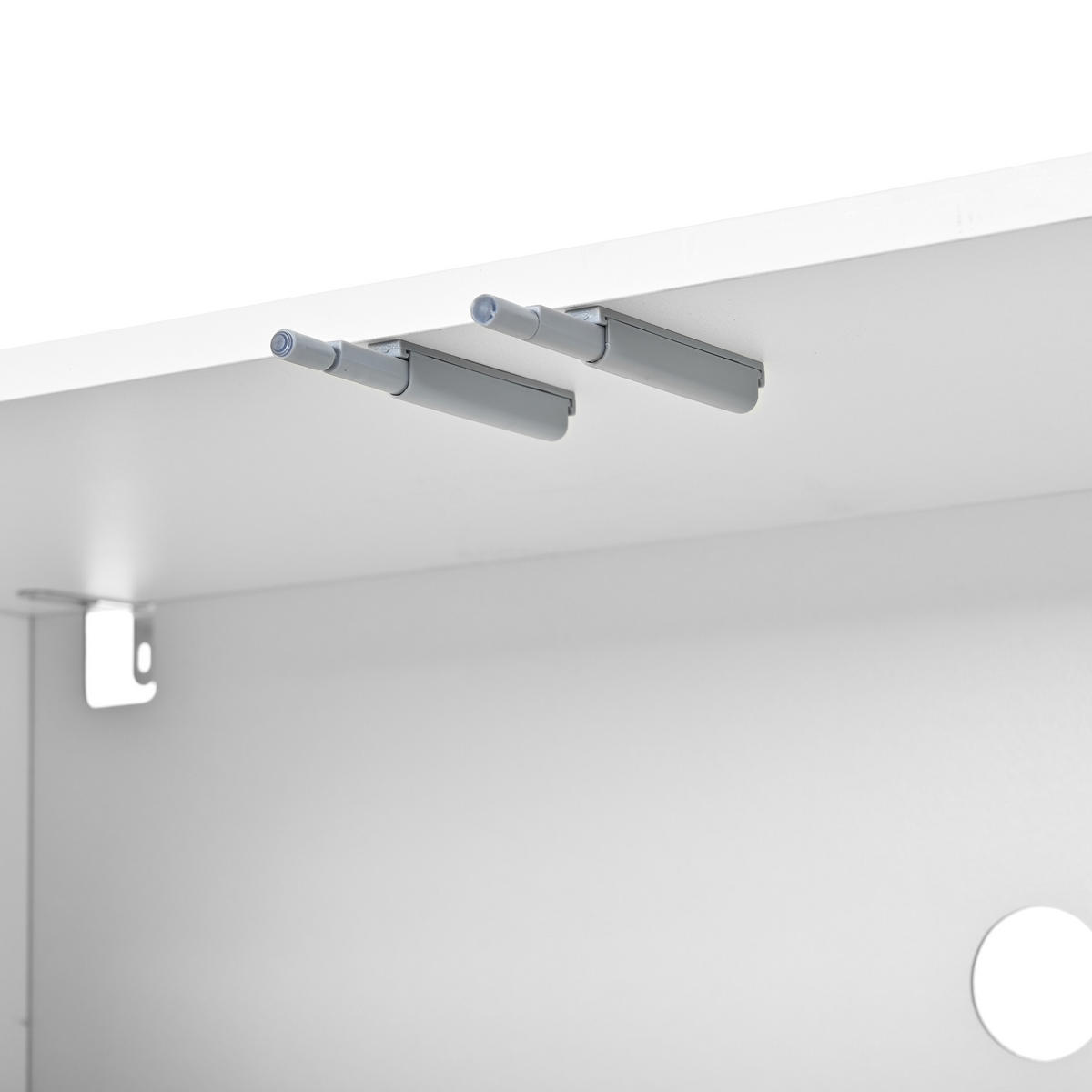LOWBOARD in Weiß TV-Schrank mit Metallfüße, 180 L x 35 B x 49H(cm), Wohnzimmer - Weiß, Holzwerkstoff/Metall (180/49/35cm) - STILVORA