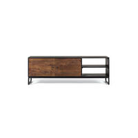 TV-SCHRANK aus Palisander mit braunen Metallbeinen - Schwarz, Holz (150/50/40cm) - Giner y Colomer