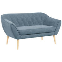 SOFA Pirs 2 Sitzer Strukture Blau - Blau/Braun, Holz/Textil (140/75/74cm) - MKS