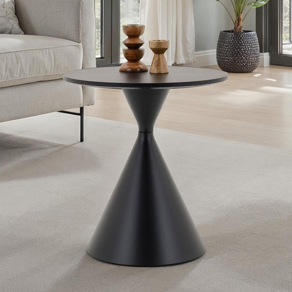 COUCHTISCH ISOMA - Schwarz, Metall (50/50/55cm) - IDIMEX