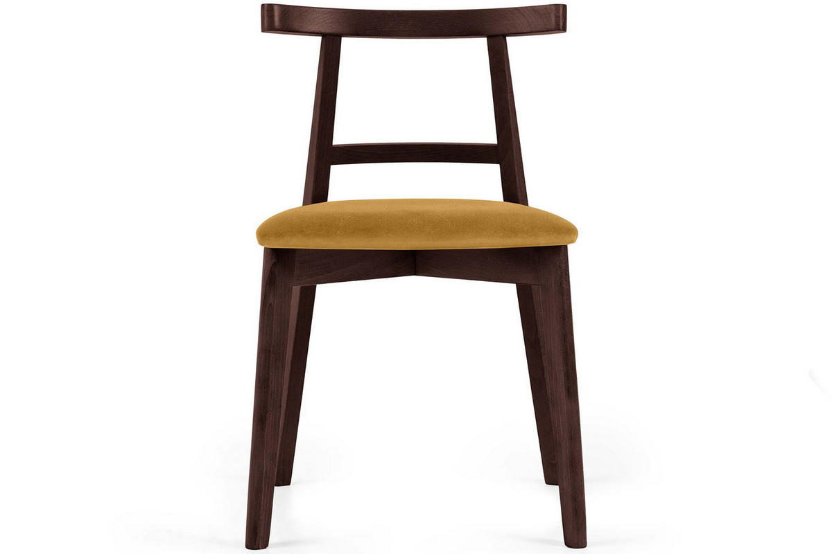 ESSTISCHSTÜHLE LILIO 2 St Vintage, Gelb / Mahagoni - Gelb, Holz/Textil (47/76/45cm) - KONSIMO®