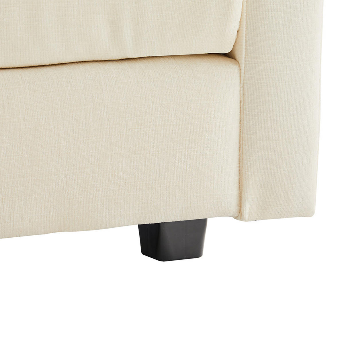 ECKSOFA in Beige Chenille-Stoff mit Fußstütze - Beige, Kunststoff/Textil (147/283cm) - KOMHTOM