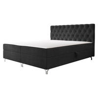 BOXBETT Chester 2 - Silberfarben/Schwarz, Holz/Textil (140/200cm) - MIRJAN24