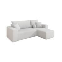ROHOVÁ SEDAČKA s funkcí spaní, otoman vpravo SENO-L 249x139x85 bílá bouclé - bílá/černá, kompozitní dřevo/textil (249/139cm) - ALTDECOR