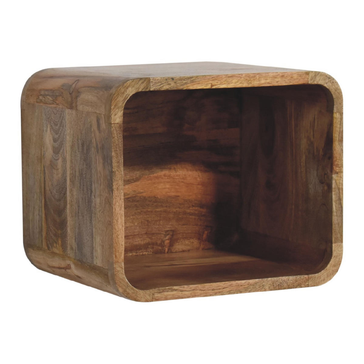 NACHTTISCH Levitate, Wandmontiert, Offenes Fach , Braun - Beige/Messingfarben, Holz/Metall (30/25/25cm) - Artisan Furniture