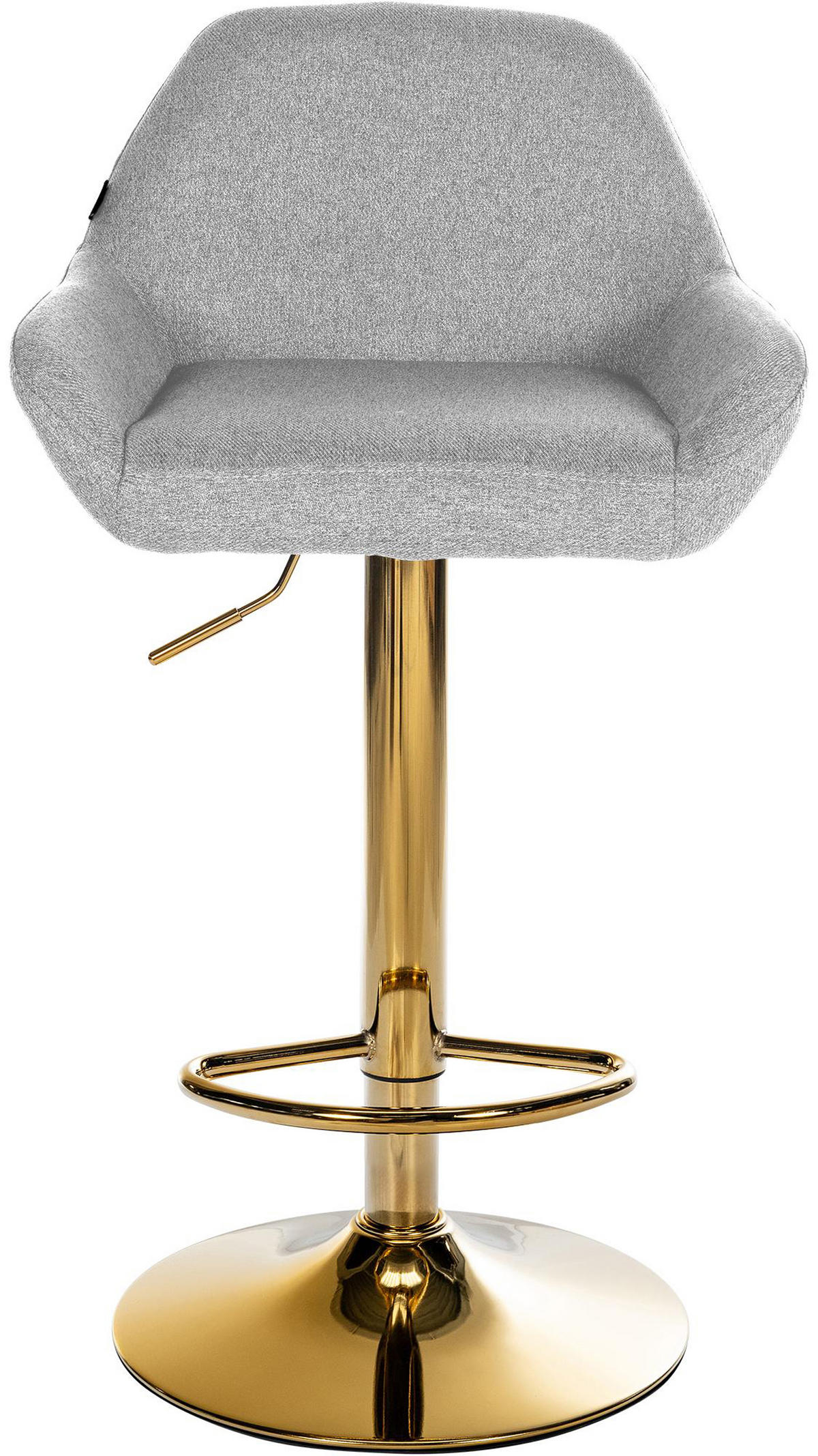 BARHOCKER 2er Set Prag Gold Stoff grau - Goldfarben/Grau, Textil/Metall (51/109/52cm) - TPFLiving