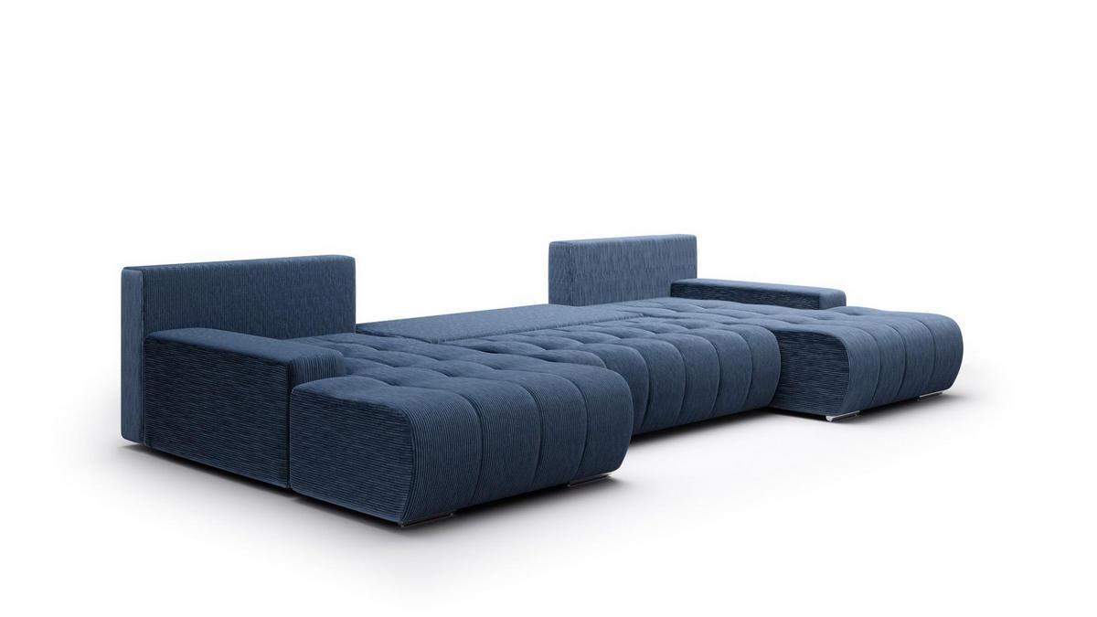 WOHNLANDSCHAFT Vogar In Poso - Blau, Holzwerkstoff/Textil (350/85/185cm) - Fun Möbel